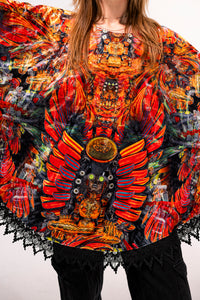 Ouroboros Banjo Glass Remix Crushed Velvet Pullover Shawl