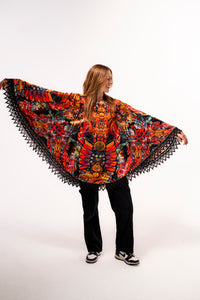 Ouroboros Banjo Glass Remix Crushed Velvet Pullover Shawl