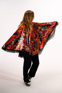 Ouroboros Banjo Glass Remix Crushed Velvet Pullover Shawl