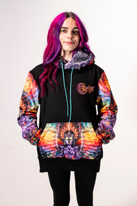 Isis/Ina May Banjo Glass Remix Pullover Hoodie with Faux Fur lined hood