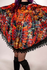 Ouroboros Banjo Glass Remix Crushed Velvet Pullover Shawl