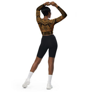 Down the Ribbit Hole Long Sleeve Crop Top