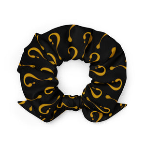 Black and Gold Dripper Recycled Scrunchie