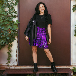 Purple Portal High Waist Skater Skirt
