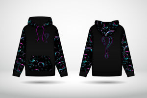 PRE-ORDER: Bubble Control Dripper Hoodie (Zip Up OR Pullover) with Purple Faux Fur in the hood