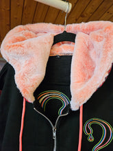 Medium Off to See the Wizard ZIP UP Dripper Hoodie with Orange Faux Fur lined hood