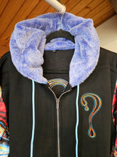 Large Mercury in Retrograde ZIP UP Dripper Hoodie with Blue Faux Fur lined hood