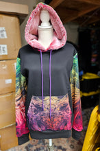 Spectral Evidence Pullover Hoodie with Maroon/Red Faux Fur in the hood