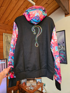 Medium Off to See the Wizard ZIP UP Dripper Hoodie with Orange Faux Fur lined hood