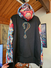 Large Mercury in Retrograde ZIP UP Dripper Hoodie with Blue Faux Fur lined hood
