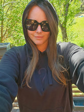 Pullover Hoodie with Black Dripper Embroidery