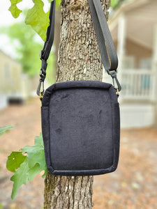 Reddy Threads x Singer "Down the Ribbit Hole" w/question mark Velvet Crossbody Bag