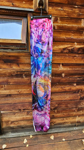 SALE: 16"x72" Psychedelic Circus Satin Charmeuse Scarf