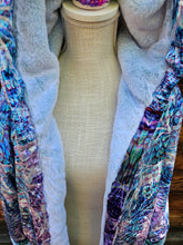 Saphira Crushed Velvet Cloak with Seamfoam Blue Faux Fur lining