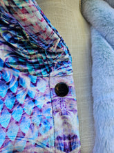 Saphira Crushed Velvet Cloak with Seamfoam Blue Faux Fur lining