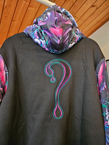 Medium Threshold Consciousness PULLOVER Dripper Hoodie with Blue Faux Fur lined hood